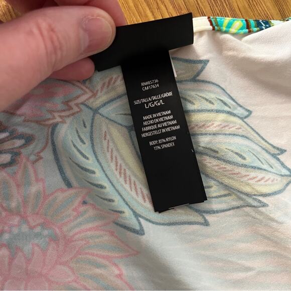 Coco Reef Adorn Printed Tiered Cover Up Swim dress multicolor - L - Picture 12 of 13